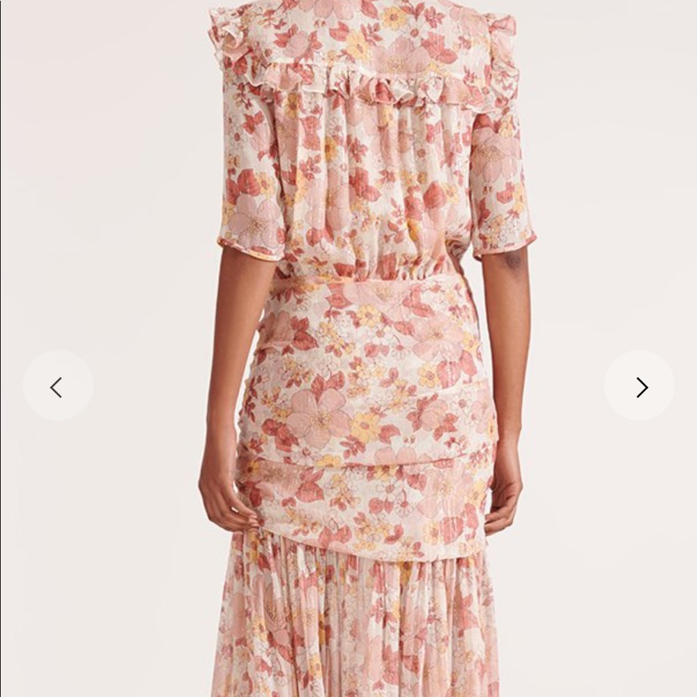 Veronica Beard Pink Floral Wrap Maxi Dress - Picture 5 of 8
